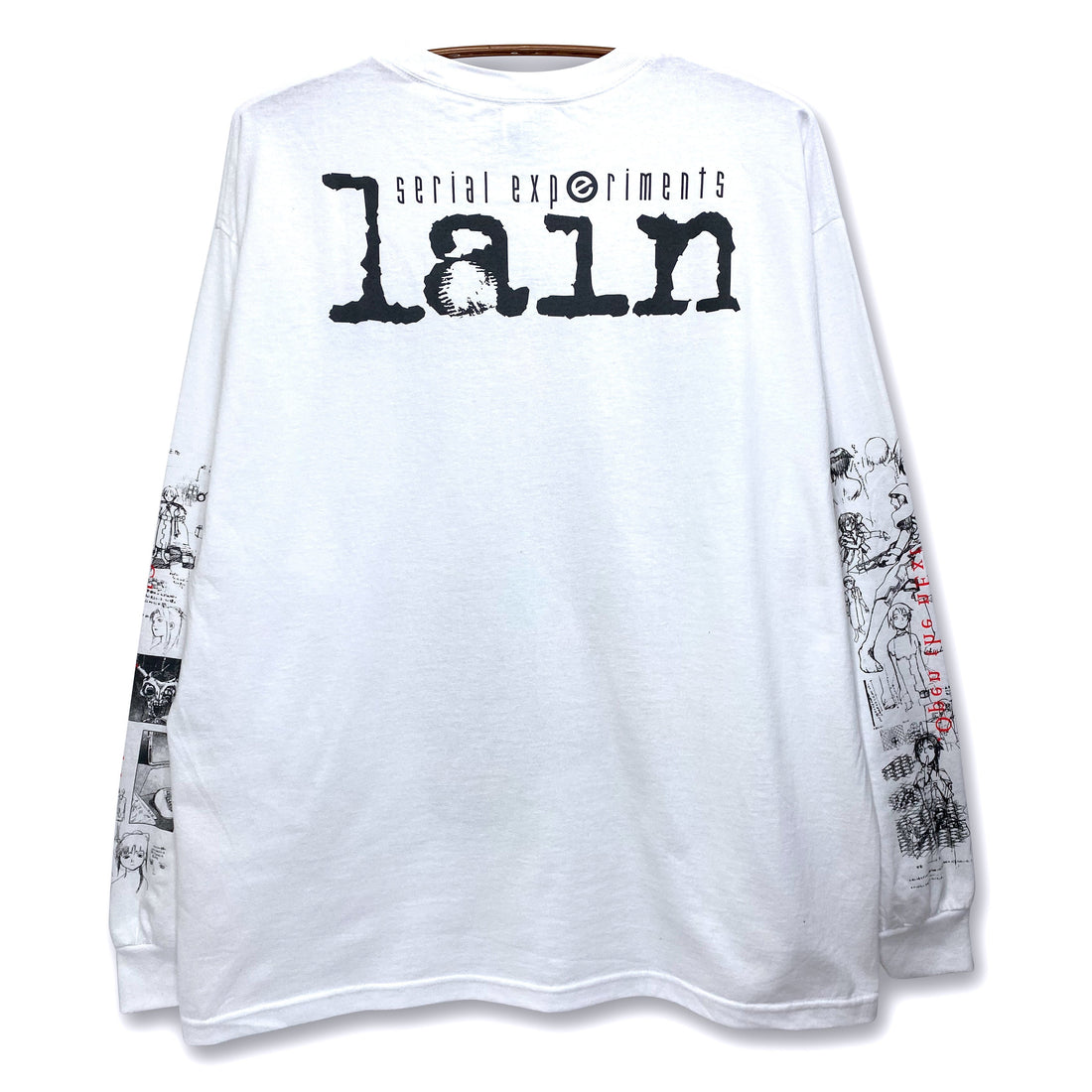 Serial Experiments Lain x messa Lain Iwakura She Knows... Long-Sleeve T-Shirt in White - official product photo 2