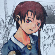 Serial Experiments Lain x messa Lain Iwakura She Knows... Long-Sleeve T-Shirt in White - official product photo 6