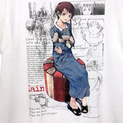 Serial Experiments Lain x messa Lain Iwakura She Knows... T-Shirt in White - official product photo 3