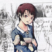 Serial Experiments Lain x messa Lain Iwakura She Knows... T-Shirt in White - official product photo 4