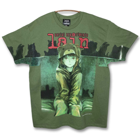 Serial Experiments Lain x messa Lain Iwakura The Green Room T-Shirt in Military Green - official product photo 1