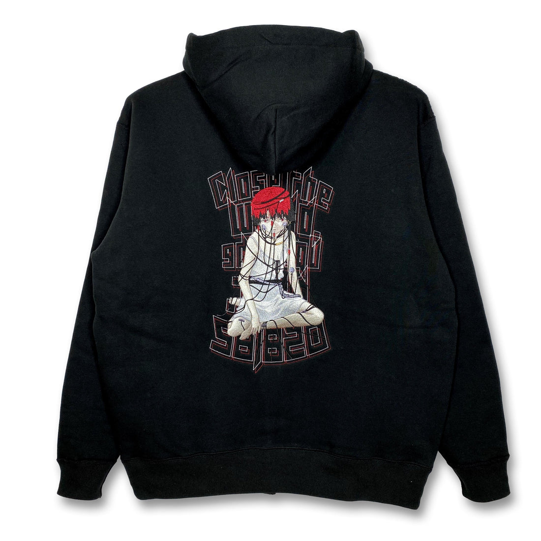 Serial Experiments Lain x messa Lain Iwakura Wired Maiden Embroidered Zip Hoodie in Black - official product photo 1
