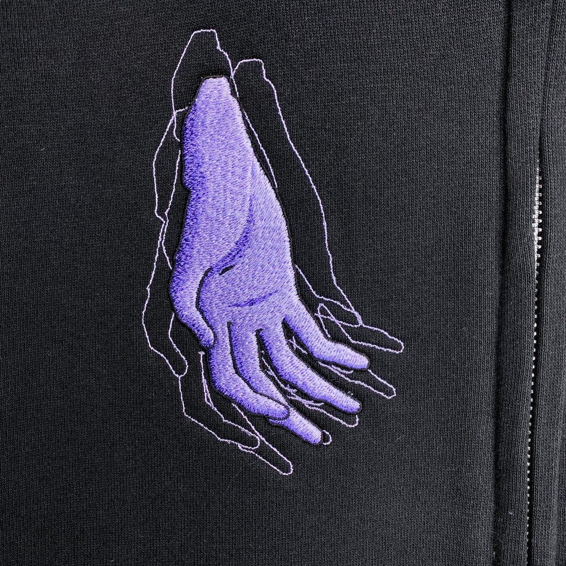 Serial Experiments Lain x messa Lain Iwakura Wired Maiden Embroidered Zip Hoodie in Black - official product photo 6