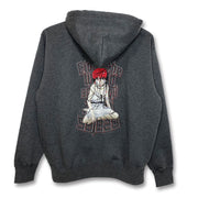 Serial Experiments Lain x messa Lain Iwakura Wired Maiden Embroidered Zip Hoodie in Sumi - official product photo 1