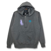 Serial Experiments Lain x messa Lain Iwakura Wired Maiden Embroidered Zip Hoodie in Sumi - official product photo 2
