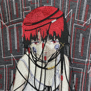 Serial Experiments Lain x messa Lain Iwakura Wired Maiden Embroidered Zip Hoodie in Sumi - official product photo 4