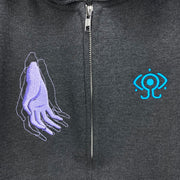 Serial Experiments Lain x messa Lain Iwakura Wired Maiden Embroidered Zip Hoodie in Sumi - official product photo 5