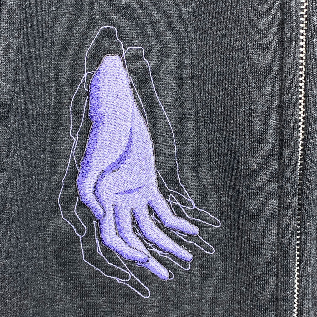 Serial Experiments Lain x messa Lain Iwakura Wired Maiden Embroidered Zip Hoodie in Sumi - official product photo 6