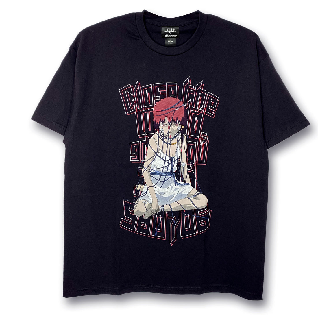 Serial Experiments Lain x messa Lain Iwakura Wired Maiden T-Shirt in Black - official product photo 1