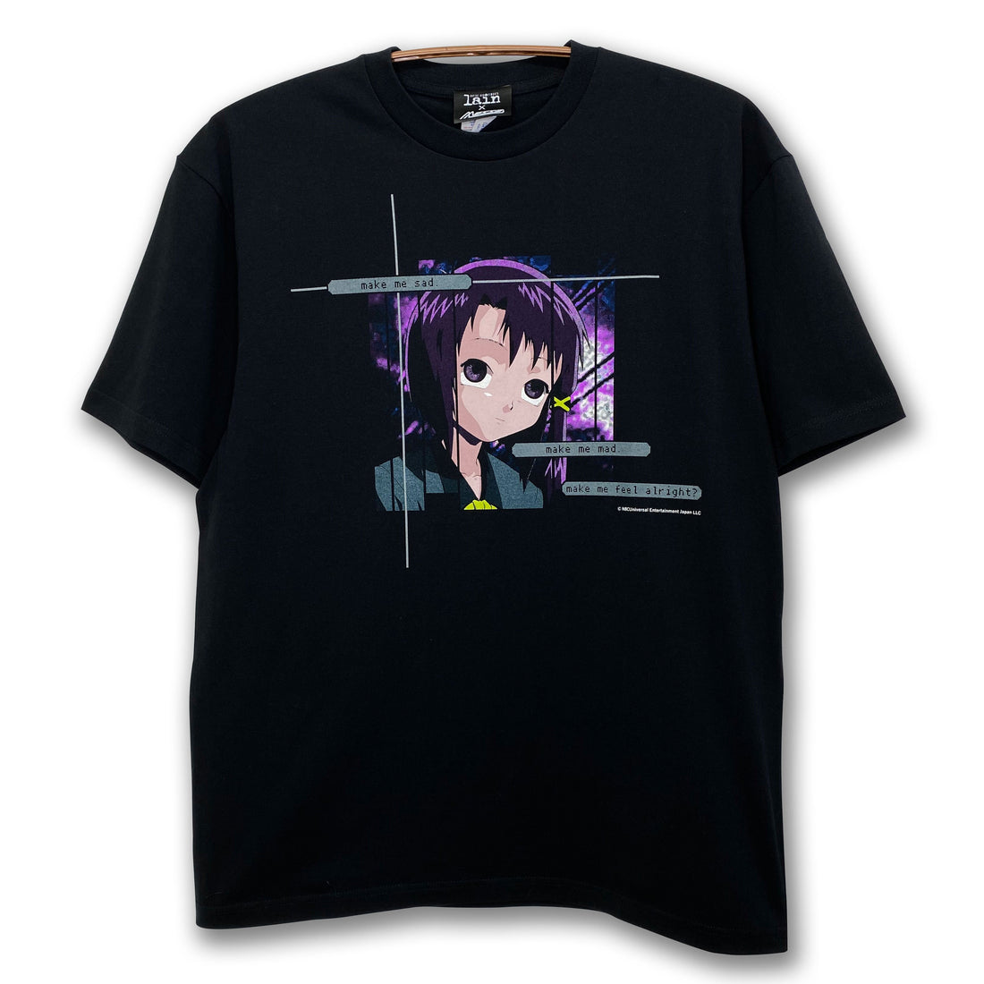 Serial Experiments Lain x messa PS SU Lain Iwakura T-Shirt in Black - official product photo 1