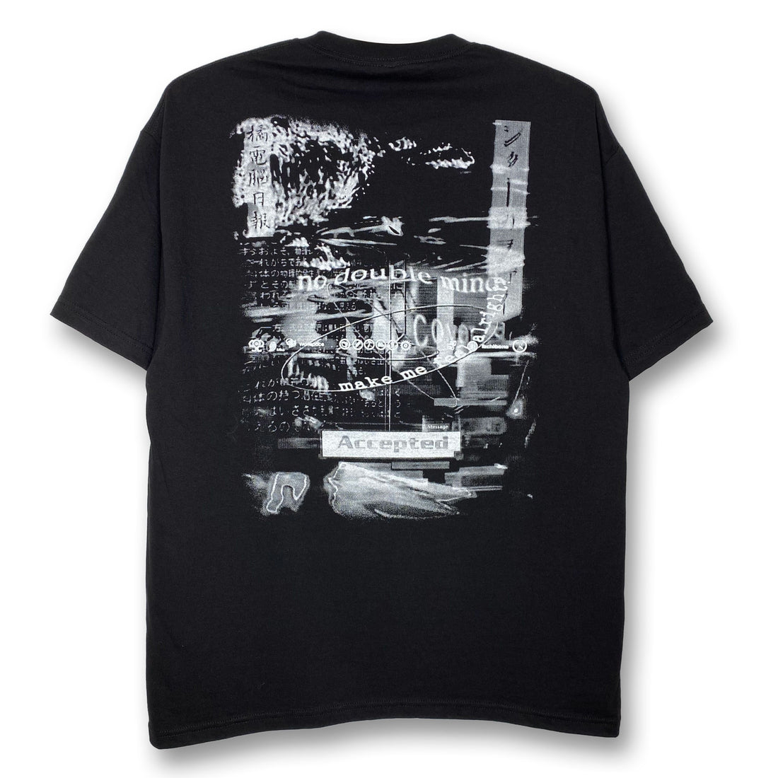 Serial Experiments Lain x messa Tachibana Research Institute Shimbashi Office T-Shirt in Black - official product photo 2