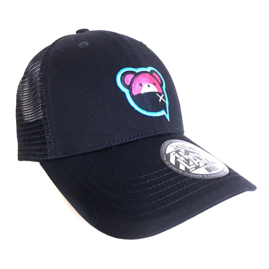 Serial Experiments Lain x NUMBER 3 Lain Bear Icon Embroidered Mesh Cap in Black - official product photo 1