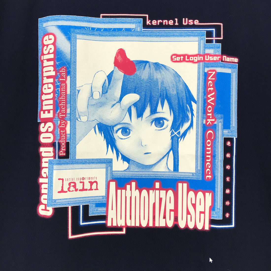 Serial Experiments Lain x otooto22 Window T-Shirt in Black - official product photo 2