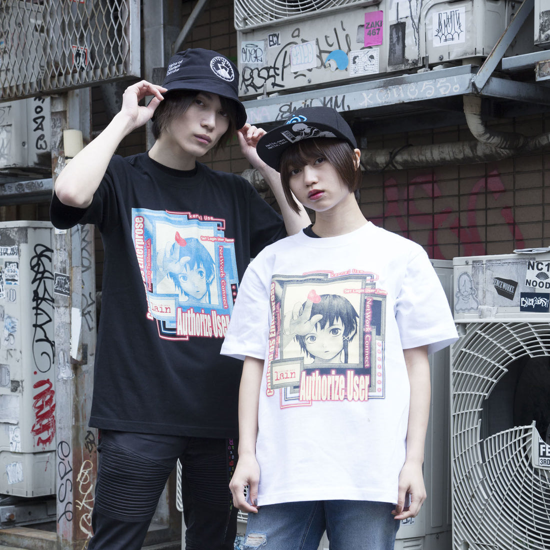 Serial Experiments Lain x otooto22 Window T-Shirt in Black - official product photo 4