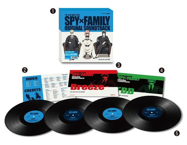 SPY x FAMILY Original Soundtrack 4LP Box - four records with box and reversible posters