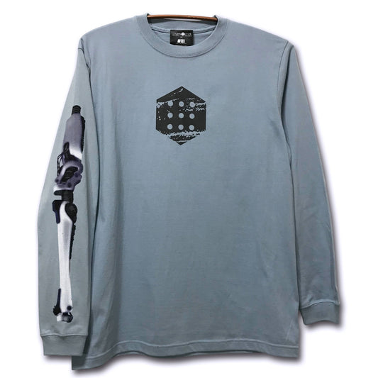 TEXHNOLYZE x NUMBER 3 Ichise TEXHNOLYZED ARM Long-Sleeve T-Shirt in Acid Blue - official product photo 1
