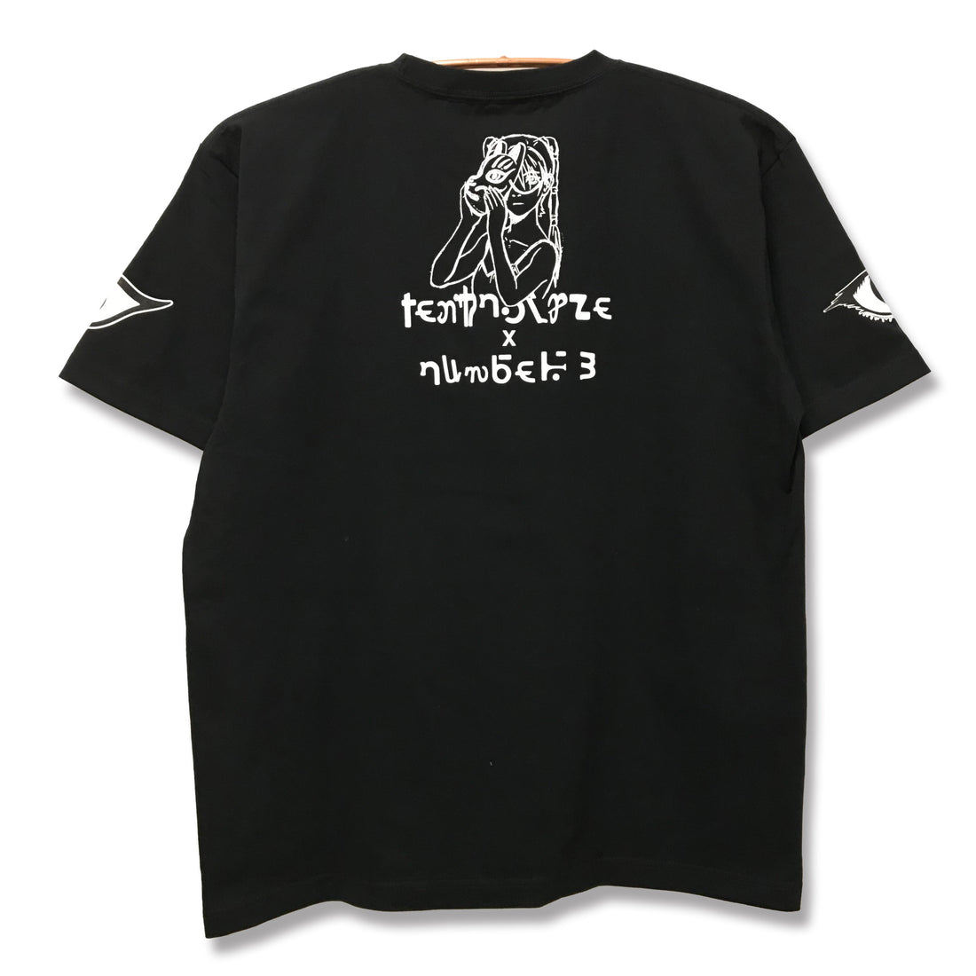 TEXHNOLYZE x NUMBER 3 Ran Behind the Mask T-Shirt in Black - official product photo 2