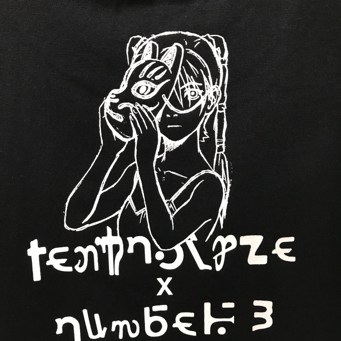 TEXHNOLYZE x NUMBER 3 Ran Behind the Mask T-Shirt in Black - official product photo 4