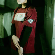 TEXHNOLYZE x NUMBER 3 Ran Behind the Mask T-Shirt in Burgundy - official product photo 7
