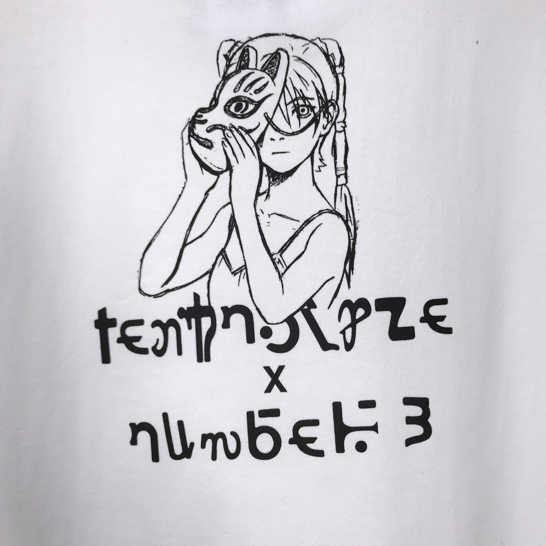 TEXHNOLYZE x NUMBER 3 Ran Behind the Mask T-Shirt in White - official product photo 4