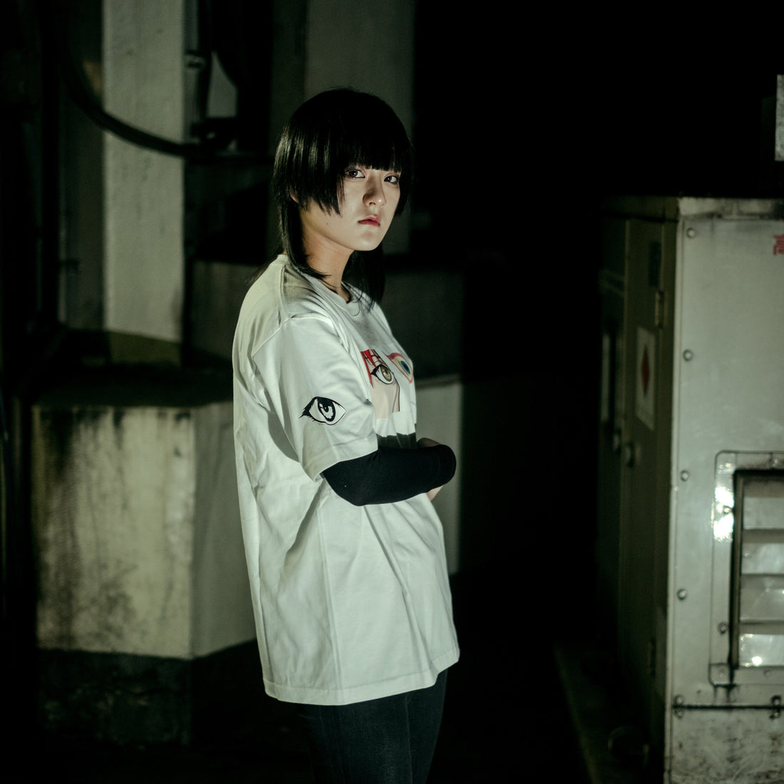 TEXHNOLYZE x NUMBER 3 Ran Behind the Mask T-Shirt in White - official product photo 6