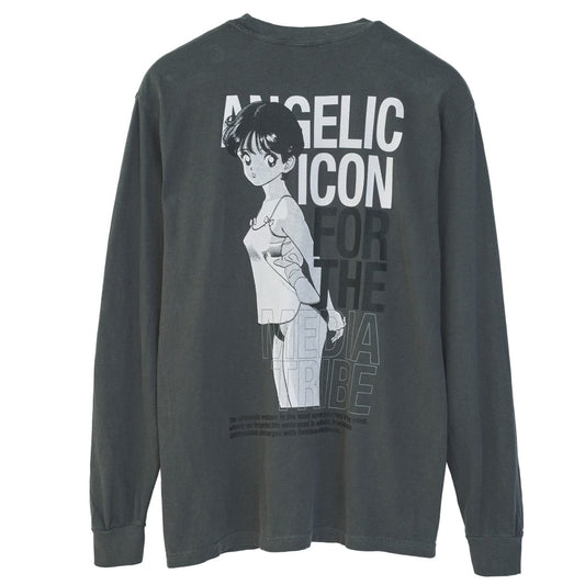 U-jin x beauty:beast x messa Angel Touch Long-Sleeve T-Shirt in Charcoal - official product photo 1