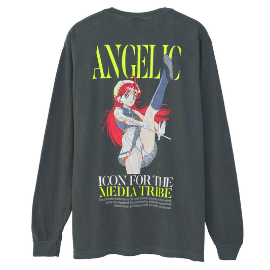 U-jin x beauty:beast x messa Lift Your Legs High Long-Sleeve T-Shirt in Charcoal - official product photo 1