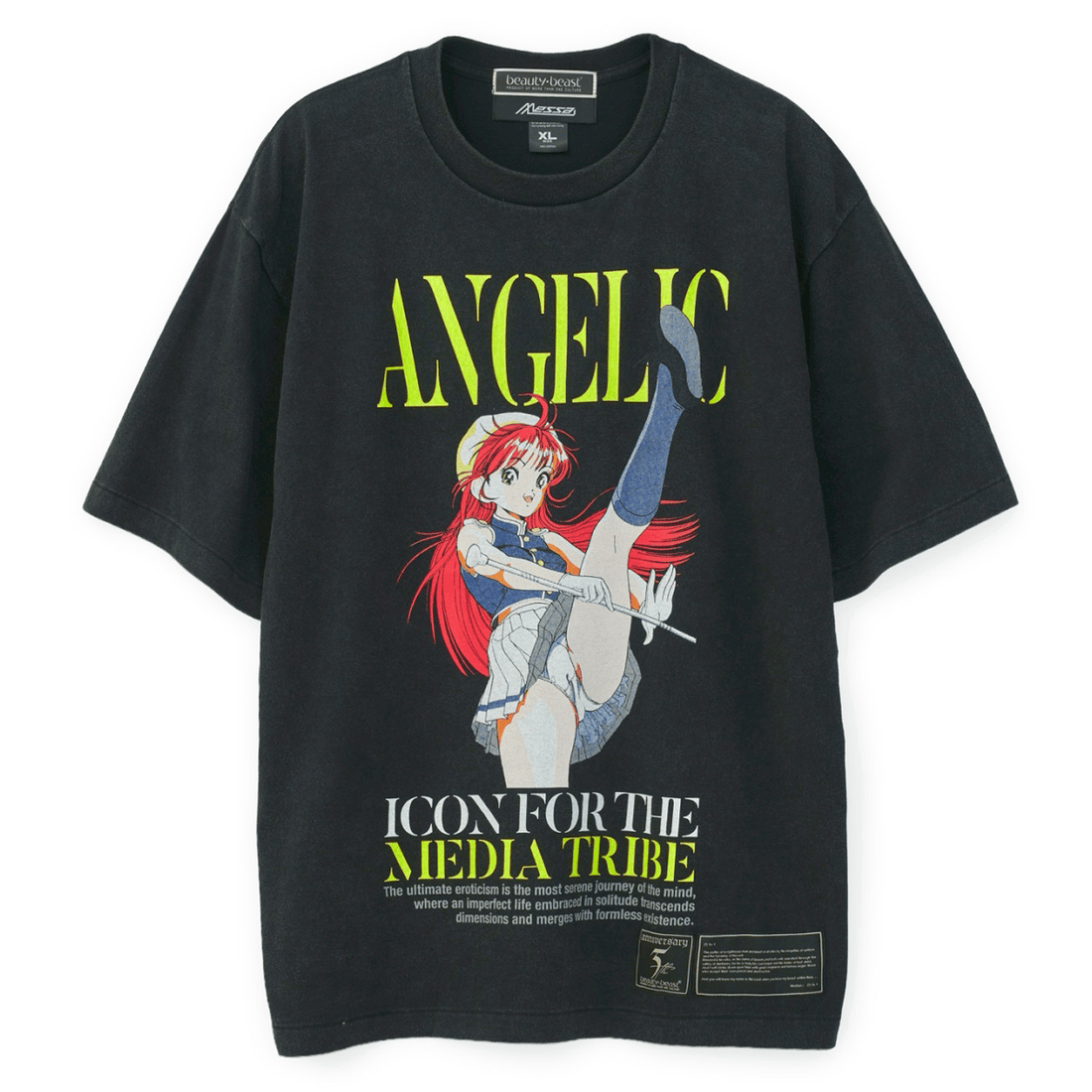 U-jin x beauty:beast x messa Lift Your Legs High T-Shirt in Black - official product photo 1