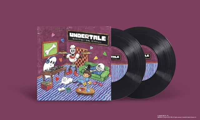 UNDERTALE CHITEI DE CHILL 2LP - two black vinyl records and painted jacket