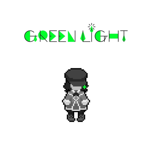 yanaginagi Green Light standard one-CD edition cover with pixel-art character